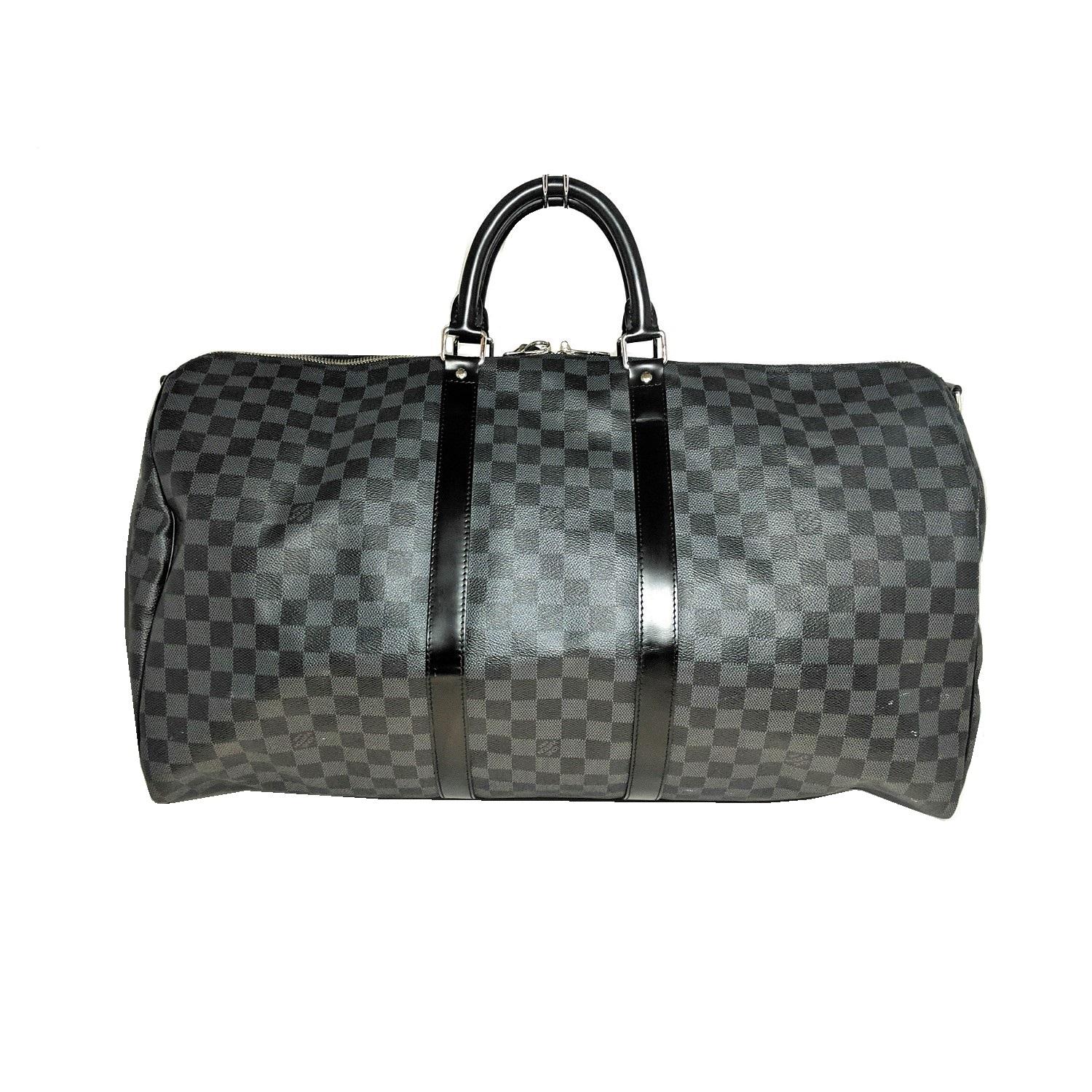 This urban travel bag in a revisited classic, Damier Graphite canvas, is not only stylish but also resistant and light. Hand held with a removable shoulder strap makes it extremely practical to use. Retail $2,100.

Designer: Louis Vuitton
Material: