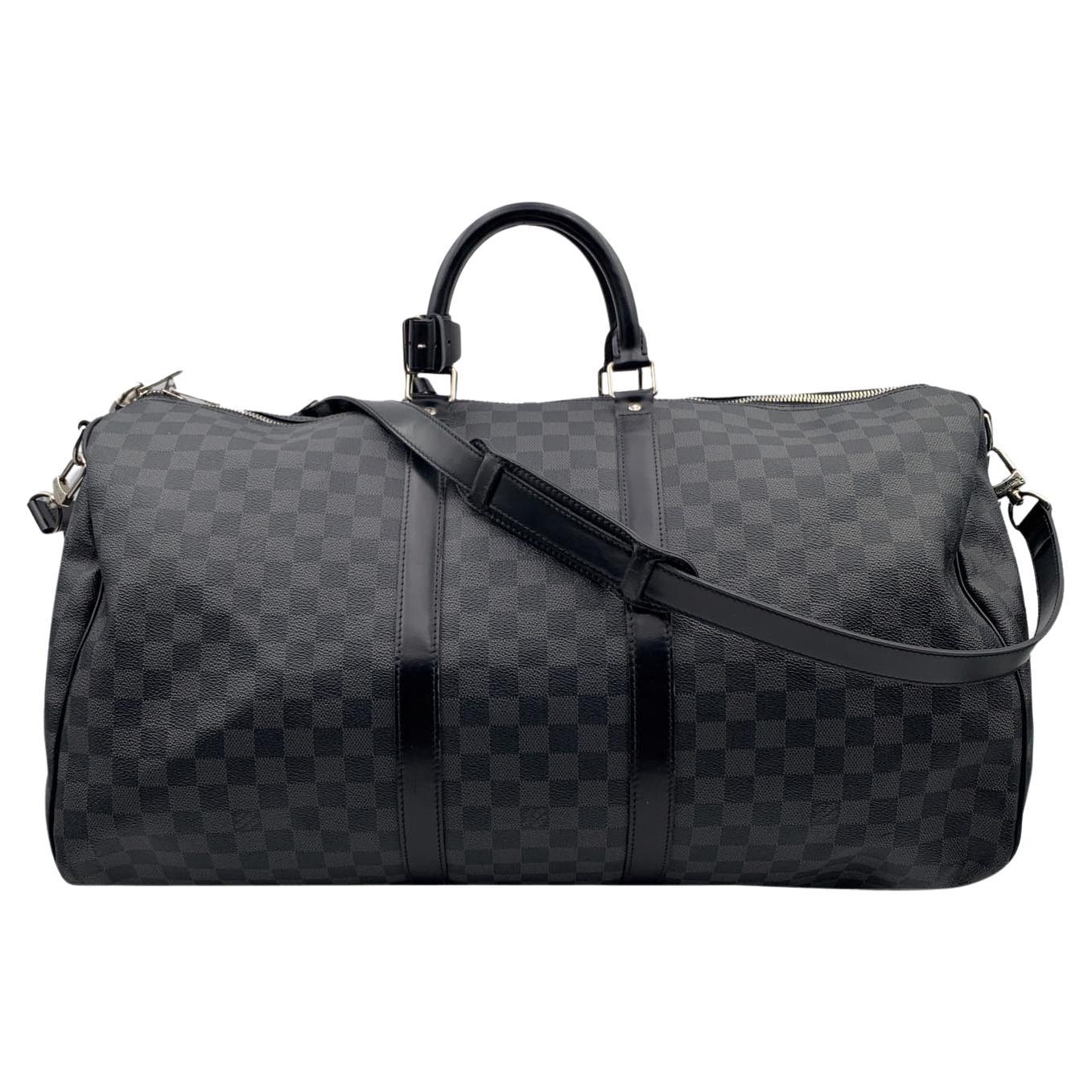 louis vuitton black damier duffle bag