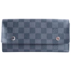 Louis Vuitton Damier Graphite Long Flap Wallet 19lr0307 Black Coated Clutch