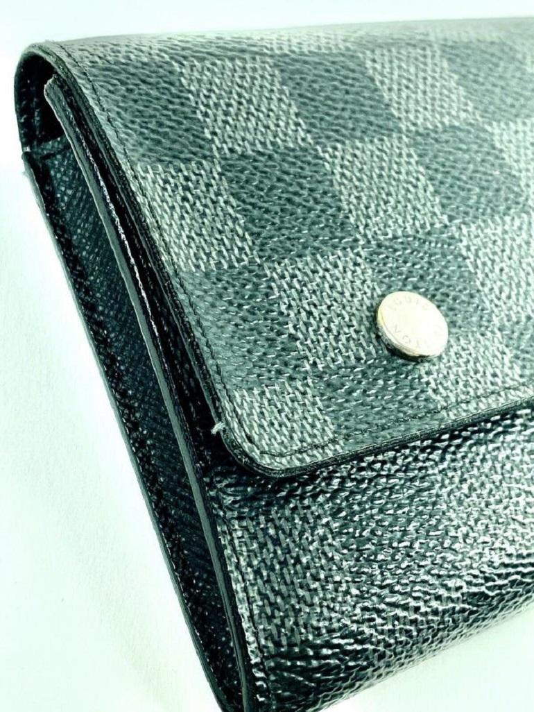 Women's Louis Vuitton Damier Graphite Long Wallet Portefeuille Modulable Sarah Flap For Sale