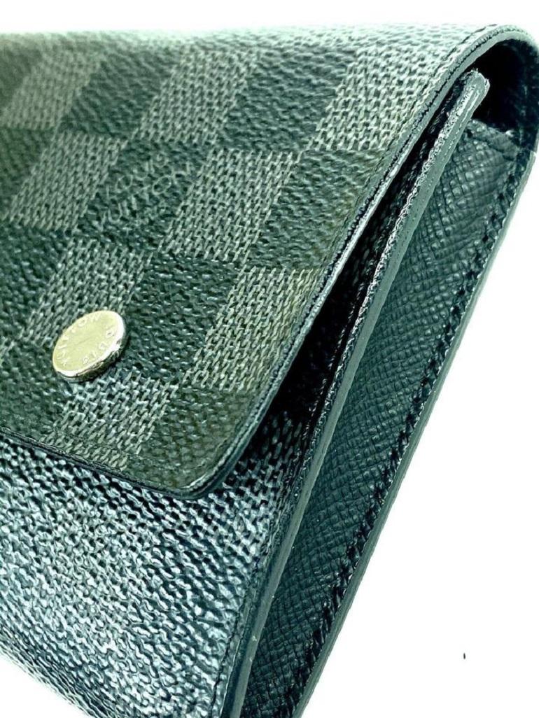 Louis Vuitton Damier Graphite Long Wallet Portefeuille Modulable Sarah Flap For Sale 1