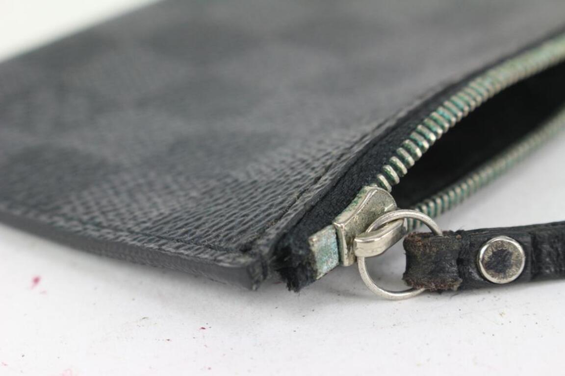 Louis Vuitton Damier Graphite Long Zip Pouch Wallet Insert Case 147lv729 1
