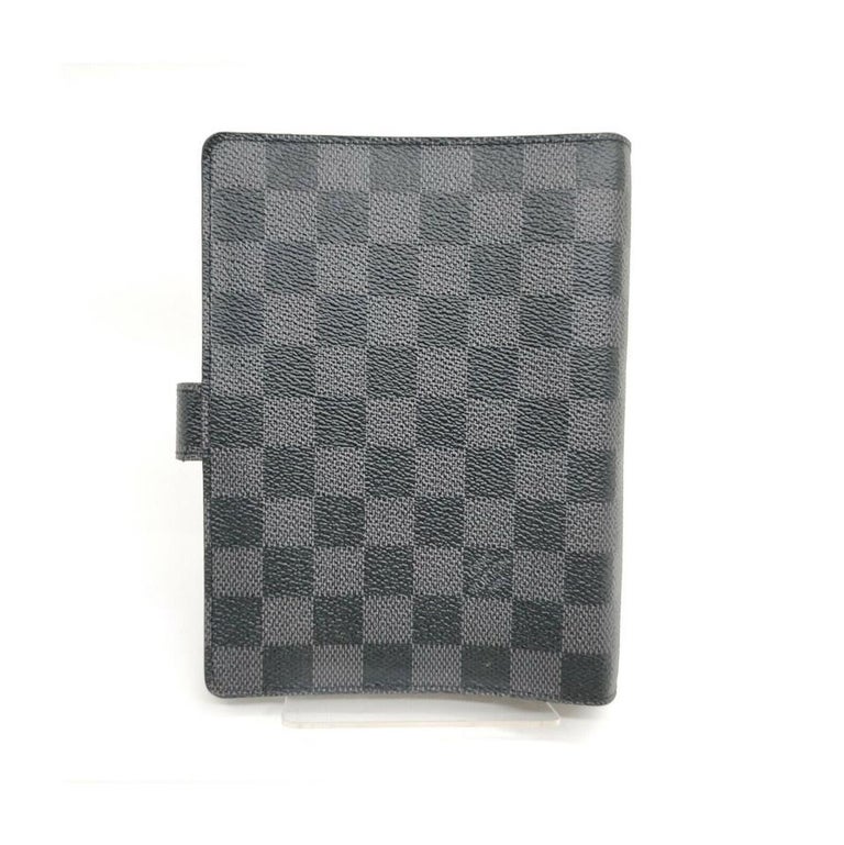 Medium Ring Agenda Cover Damier Graphite Canvas - Art of Living