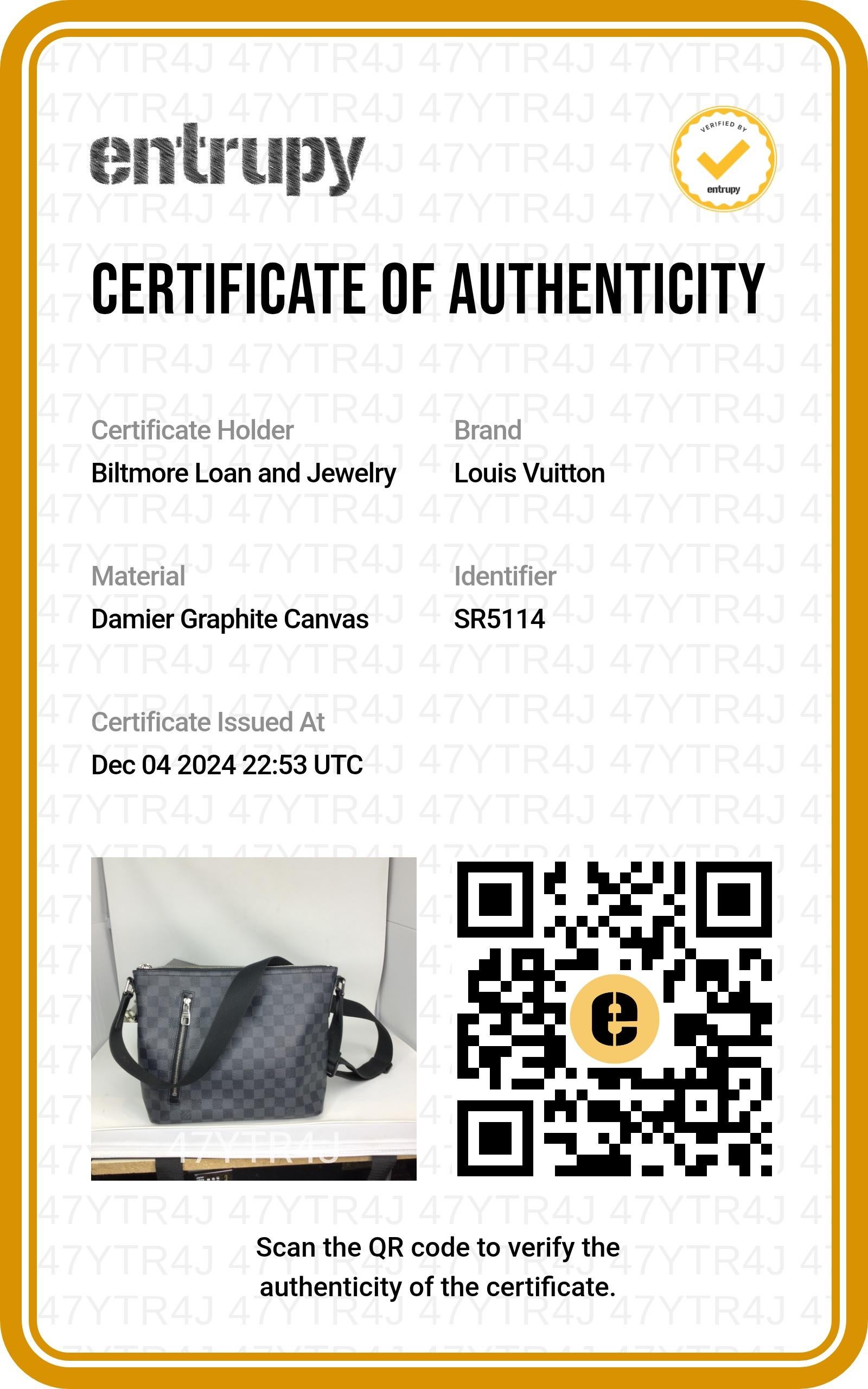 Bolso Mensajero Louis Vuitton Damier Graphite Mick PM en venta 7
