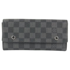 Modulbare lange Graphit-Brieftasche mit Schnappverschluss von Louis Vuitton Damier 13lvs421