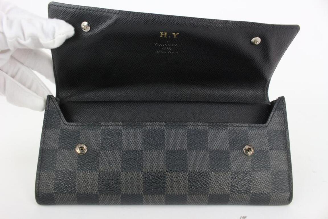 Louis Vuitton Damier Graphite Modulable Long Snap Wallet 92lv65 In Good Condition For Sale In Dix hills, NY