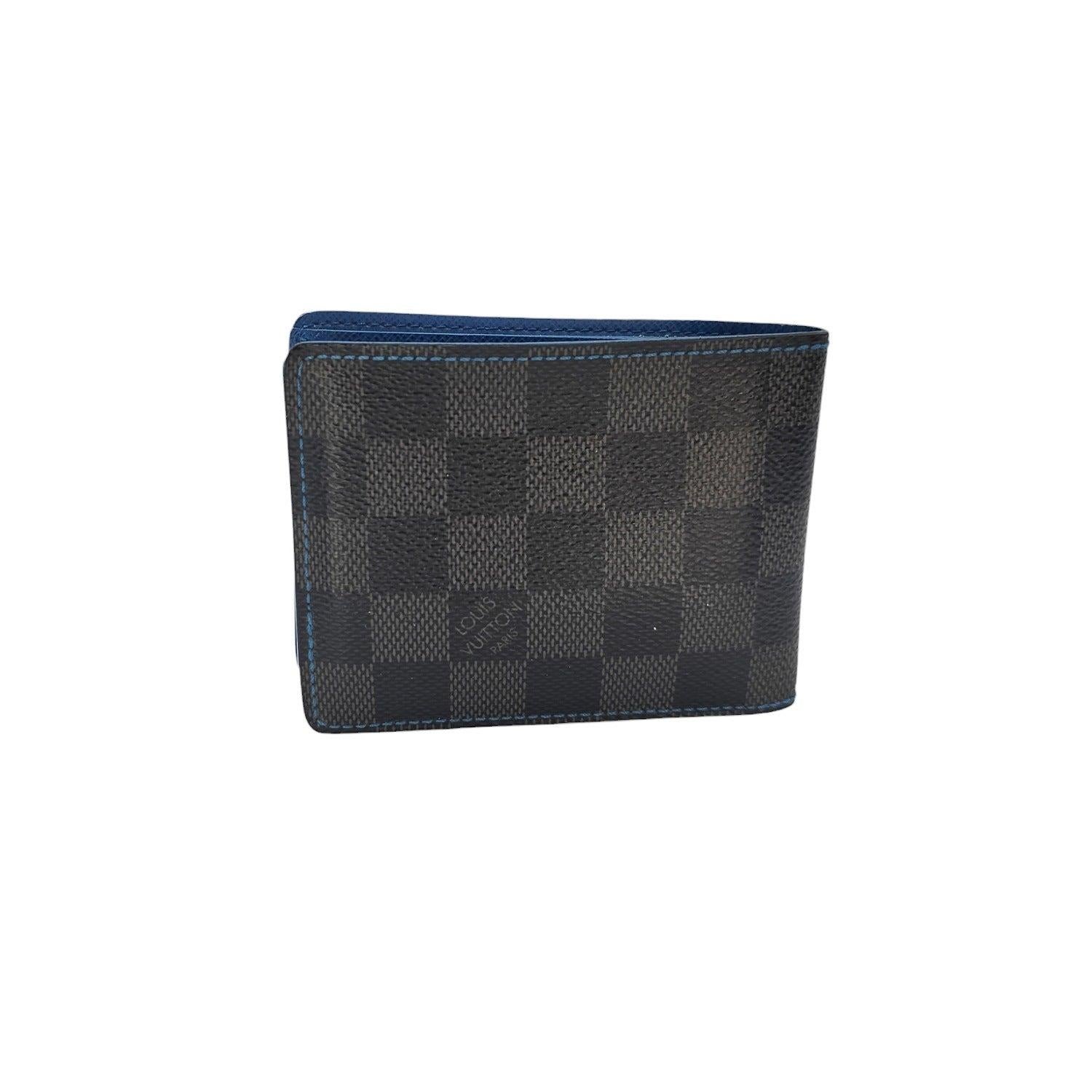 Louis Vuitton Damier Graphite Multiple Slender Bifold Wallet Blue In Good Condition In Scottsdale, AZ