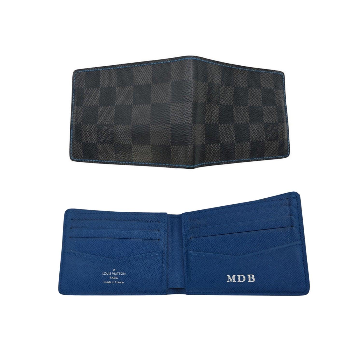 Louis Vuitton Damier Graphite Multiple Slender Bifold Wallet Blue 2