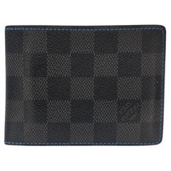 Louis Vuitton Damier Graphite Multiple Slender Bifold Wallet Blue