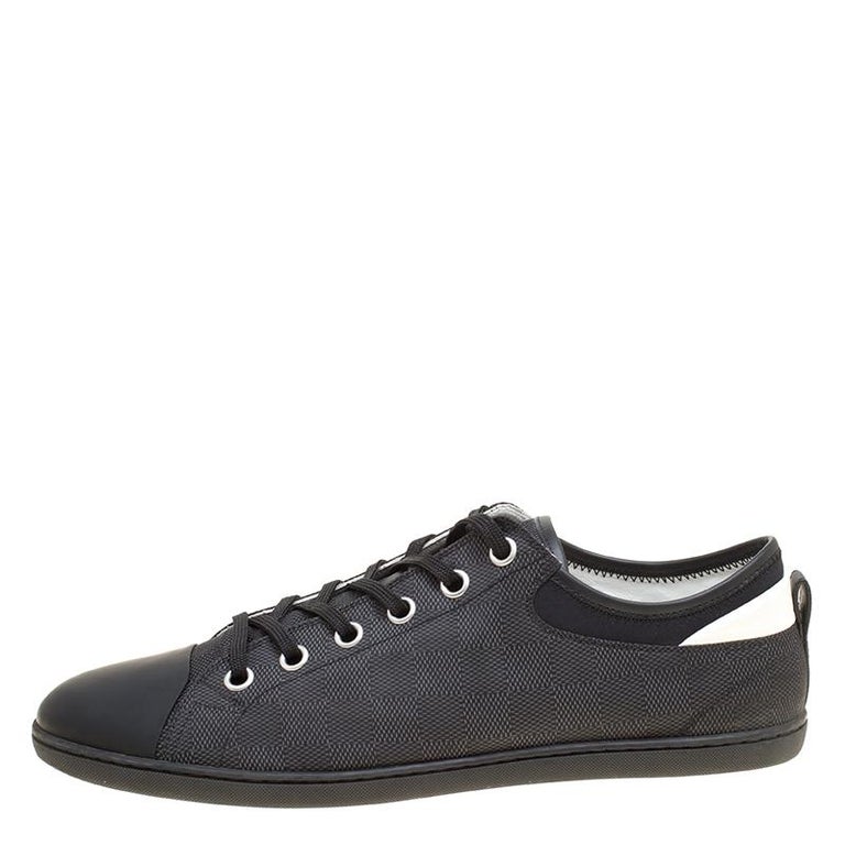 Louis Vuitton Damier Graphite Nylon and Leather Baseball Low Cut Sneakers Size 4 For Sale at 1stdibs