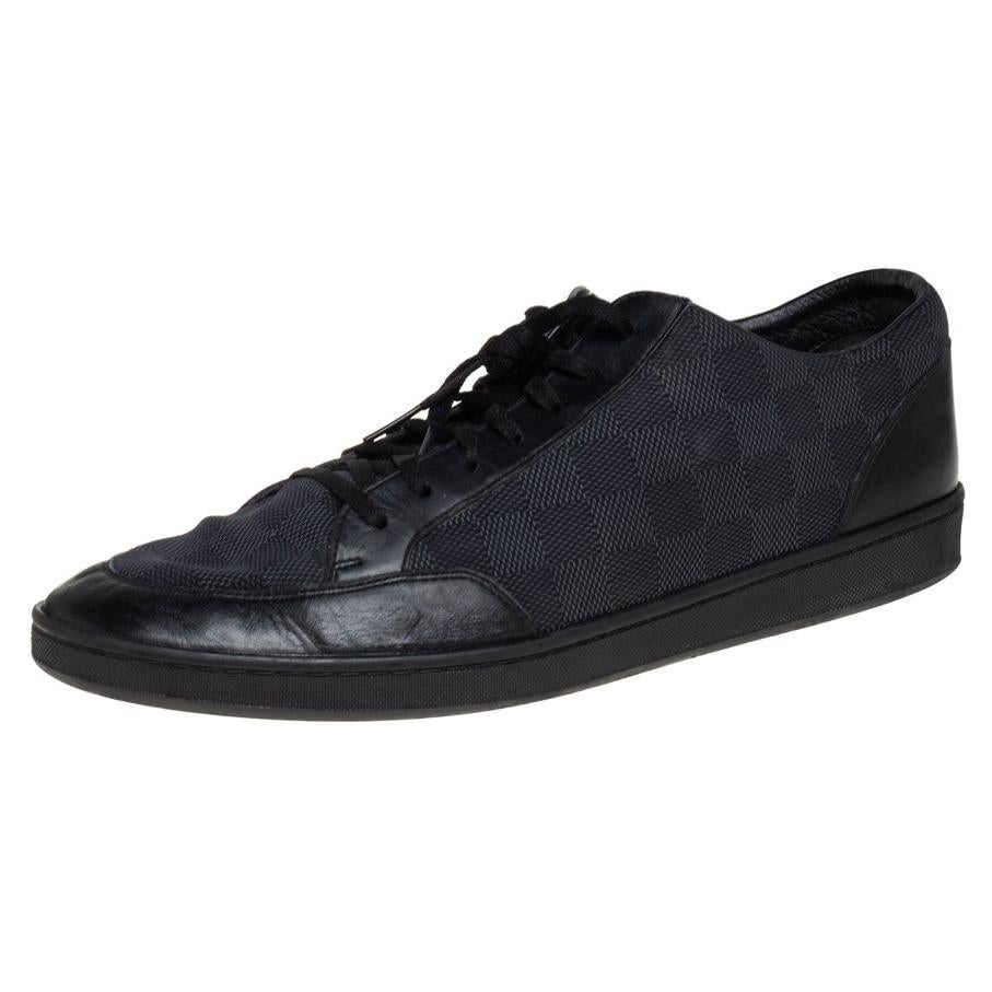 Louis Vuitton Damier Graphite Nylon and Leather Offshore Sneakers Size 44