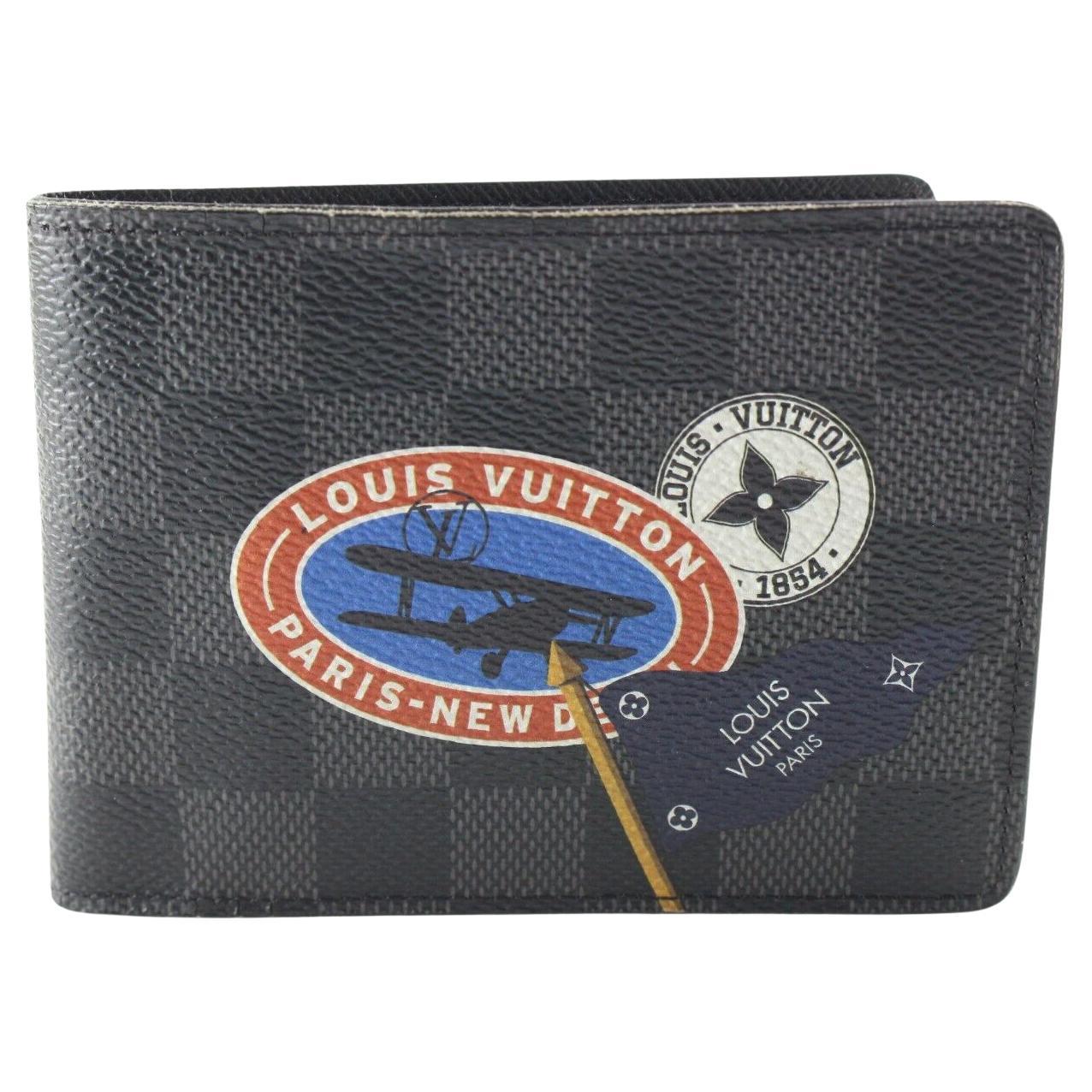 LOUIS VUITTON Monogram Gusset Card Holder Black 1320632