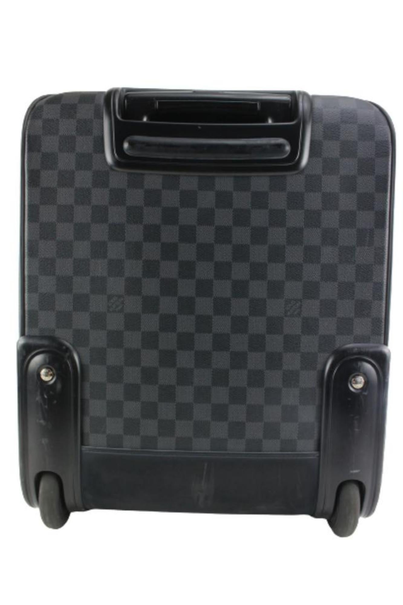 Louis Vuitton Damier Graphite Pegase 45 Rolling Luggage Trolley Suitcase 1223lv2 For Sale 2