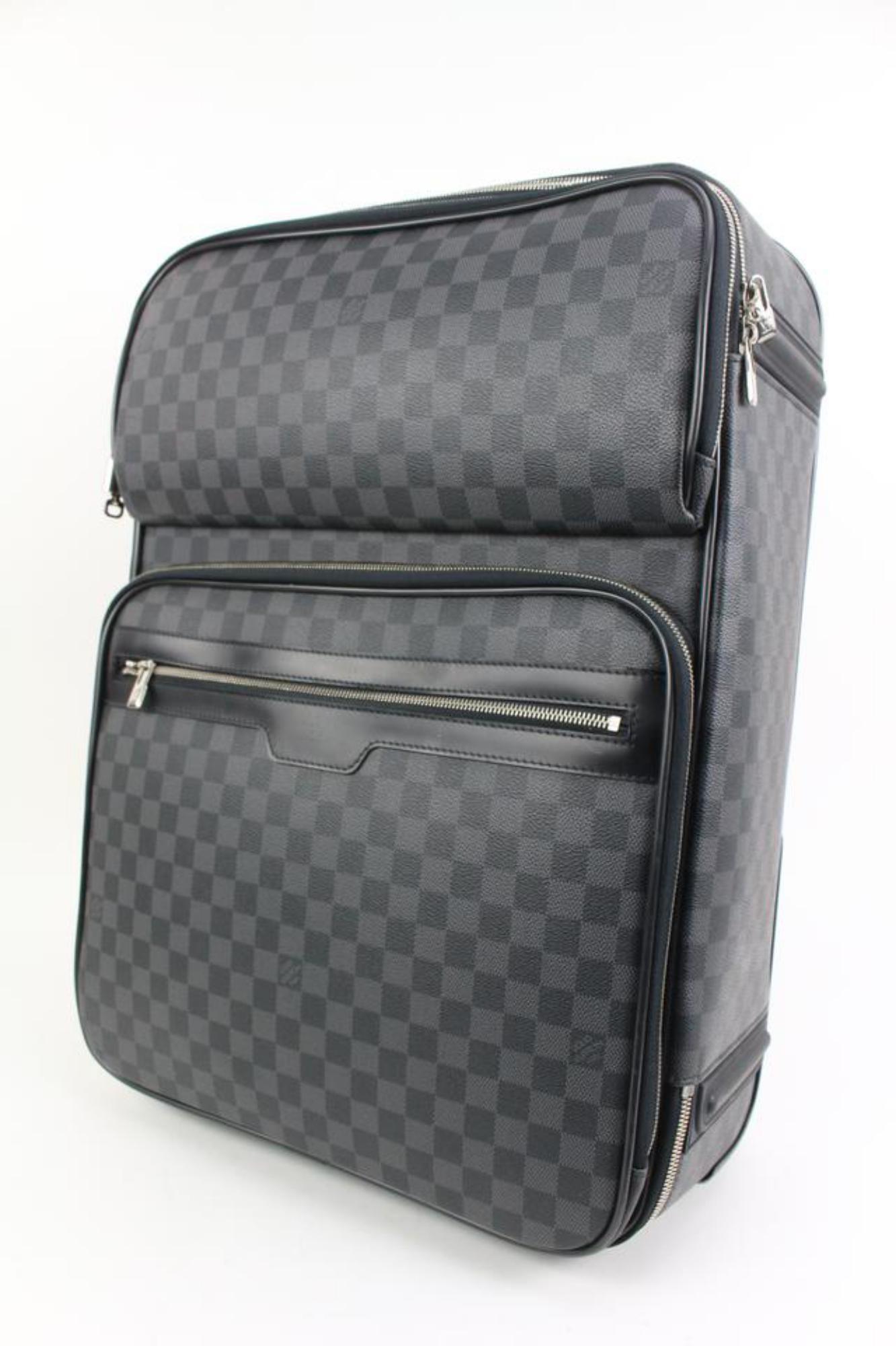 Gray Louis Vuitton Damier Graphite Pegase Business 55 Rolling Suitcase Trolley 89lk31