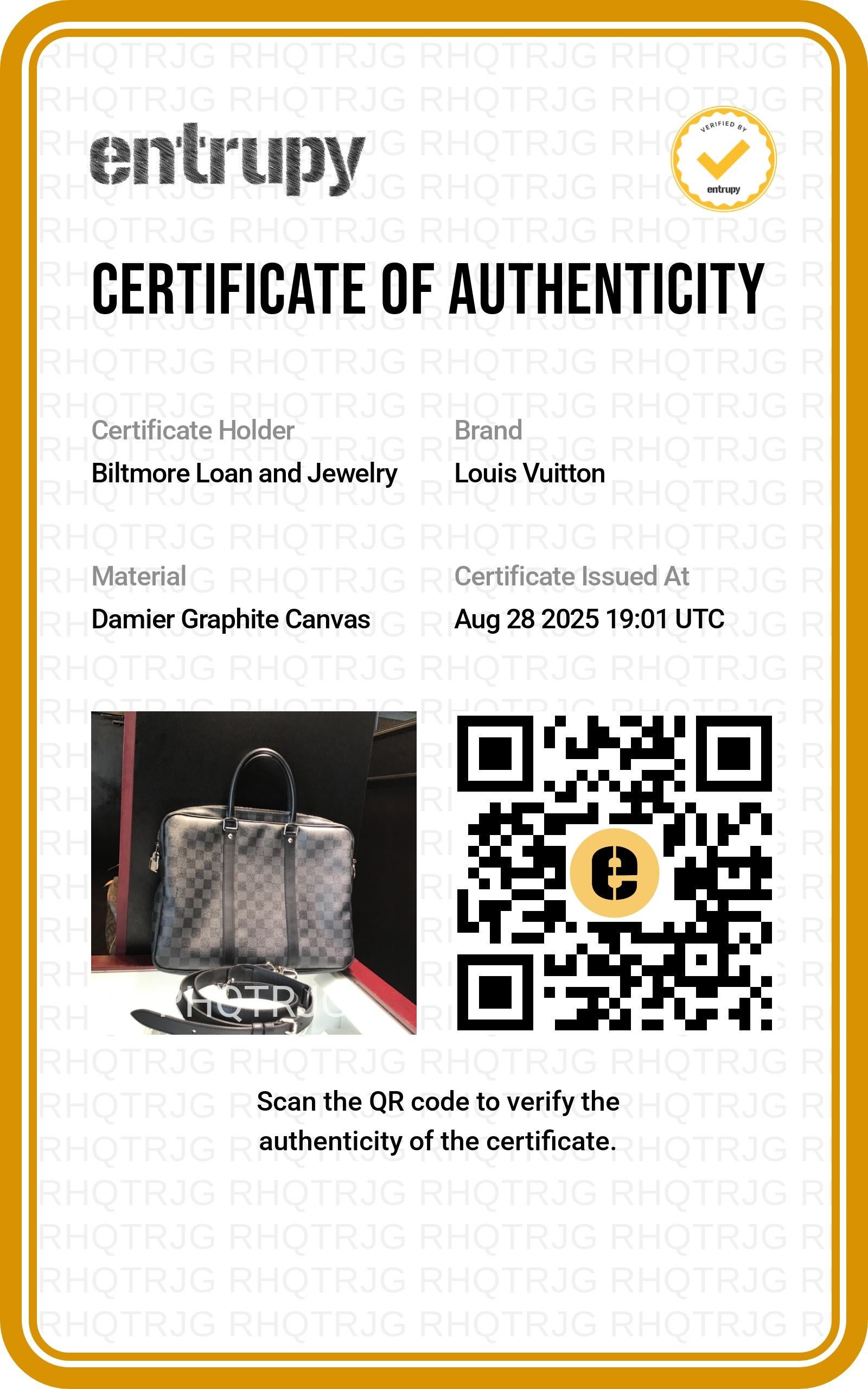 Louis Vuitton Damier Graphite Porte Documents Voyage PM en vente 3