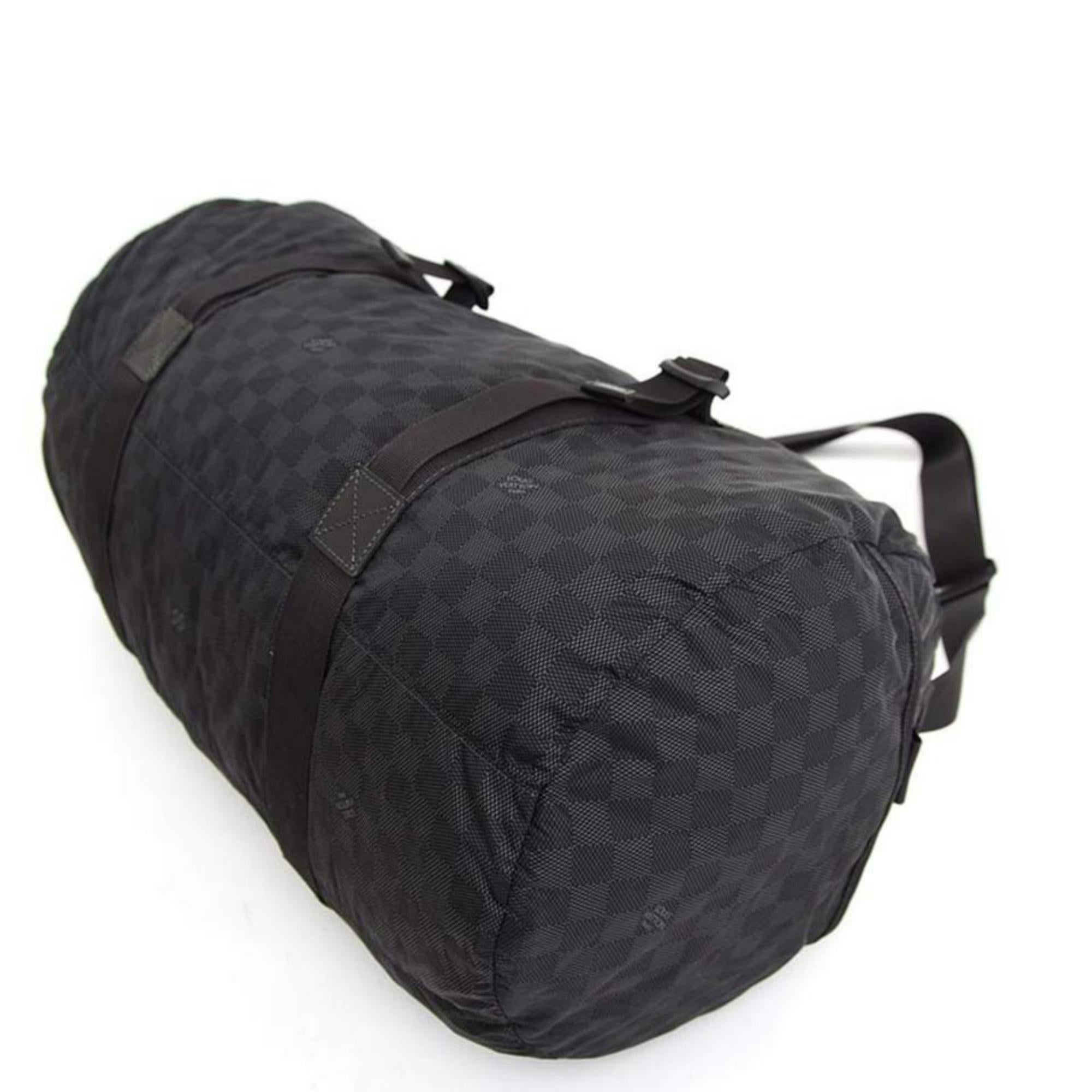 Black Louis Vuitton Damier Graphite Practical Keepall Bandouliere Duffle 231LV504
