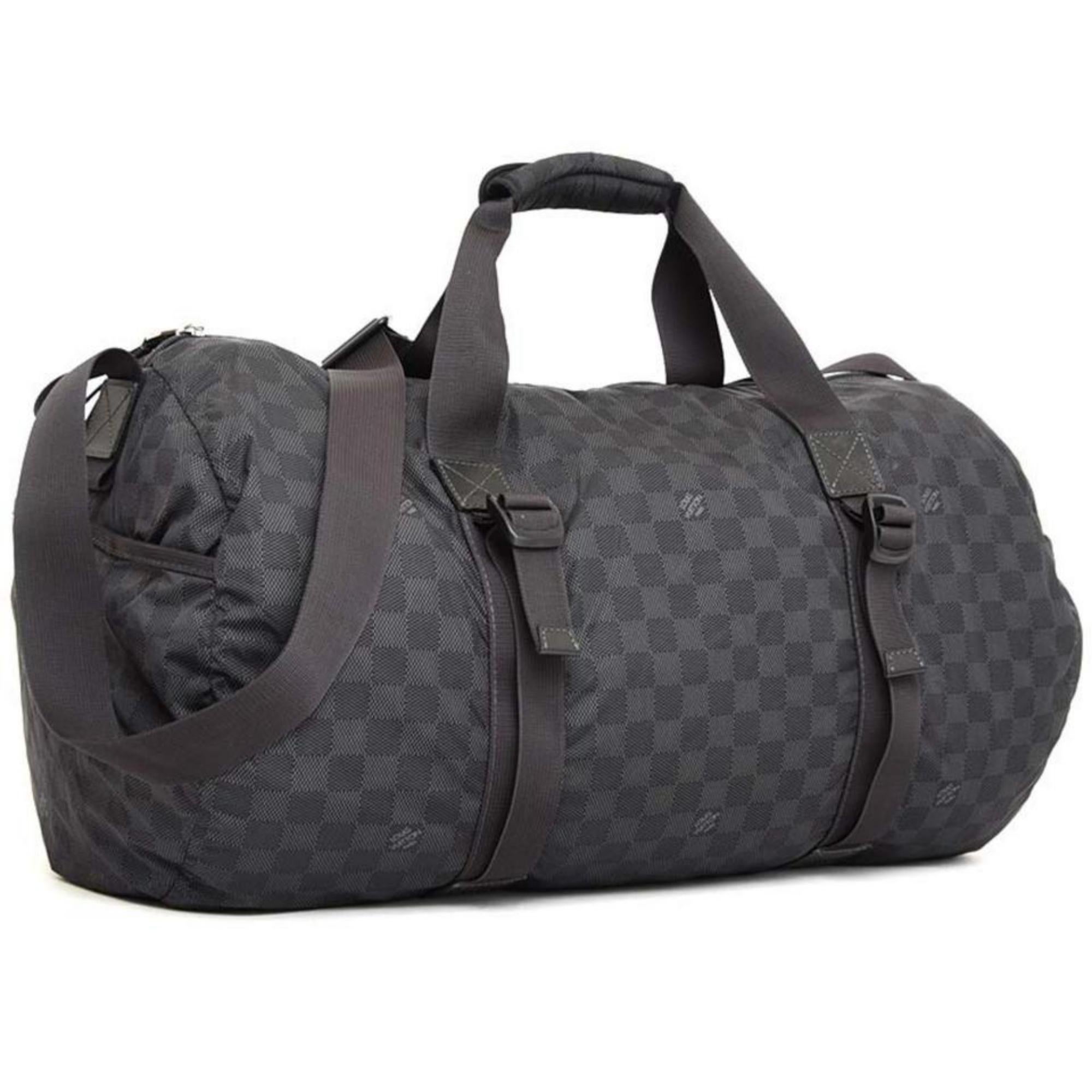 Louis Vuitton Damier Graphite Practical Keepall Bandouliere Duffle 231LV504 In Excellent Condition In Dix hills, NY