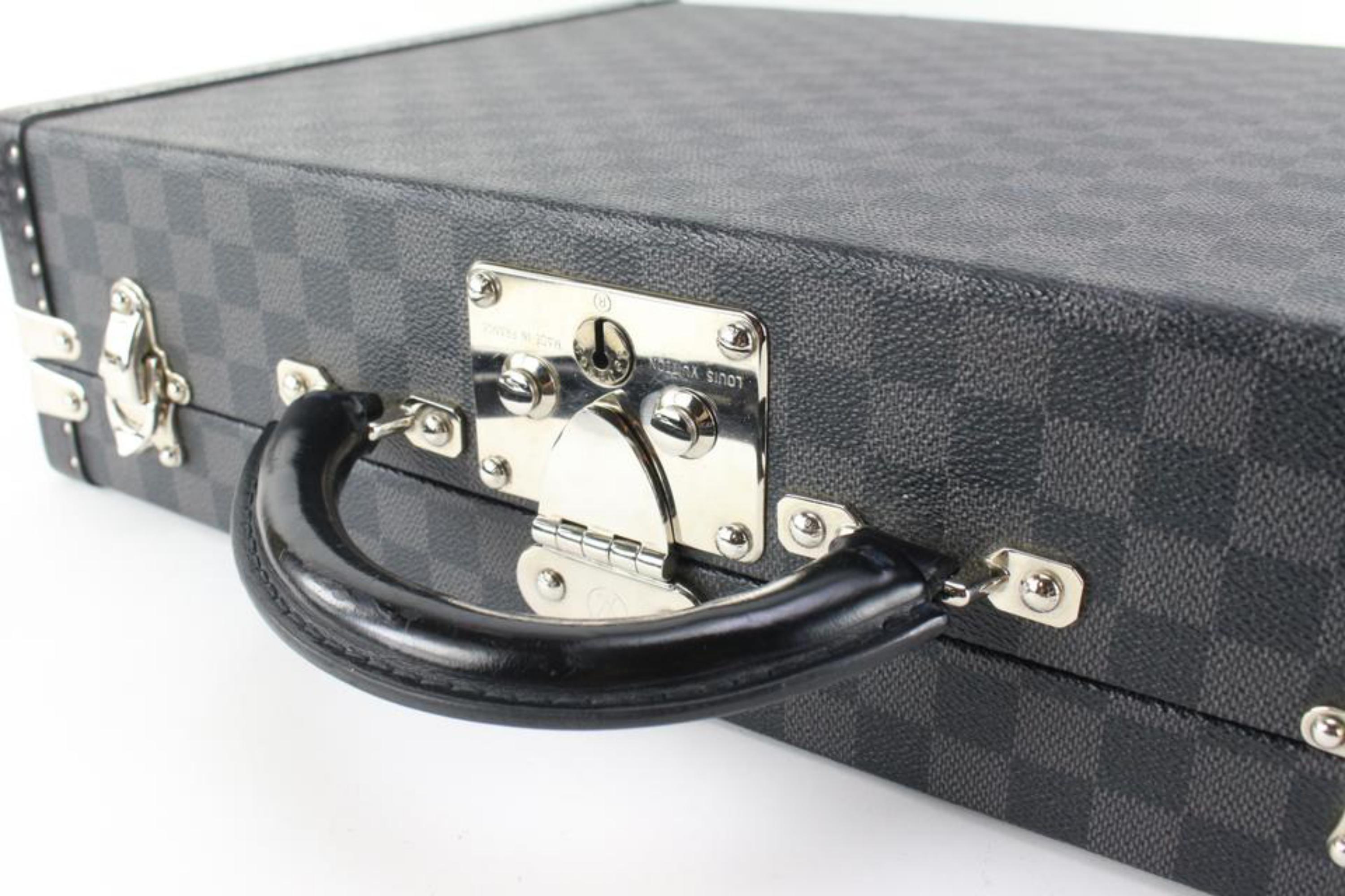 Women's Louis Vuitton Damier Graphite President Classeur Briefcase Trunk Attache 33lk721