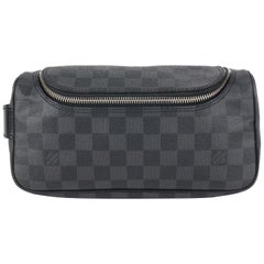 Vintage Louis Vuitton Damier Graphite Toiletry Pouch Trousse Toilette Dopp Travel 163lv7