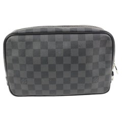 Louis Vuitton Damier Graphite Trouse GM Toiletry Pouch Cosmetic Case  16lz426s