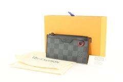 Louis Vuitton Damier Graphite Utility Coin Holder Zip Card Case 1LK0106