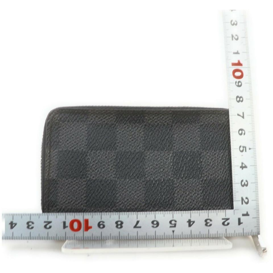Damier Graphit Zippy Münze Brieftasche kompakte Reißverschluss um Handtasche 861782 im Angebot 3
