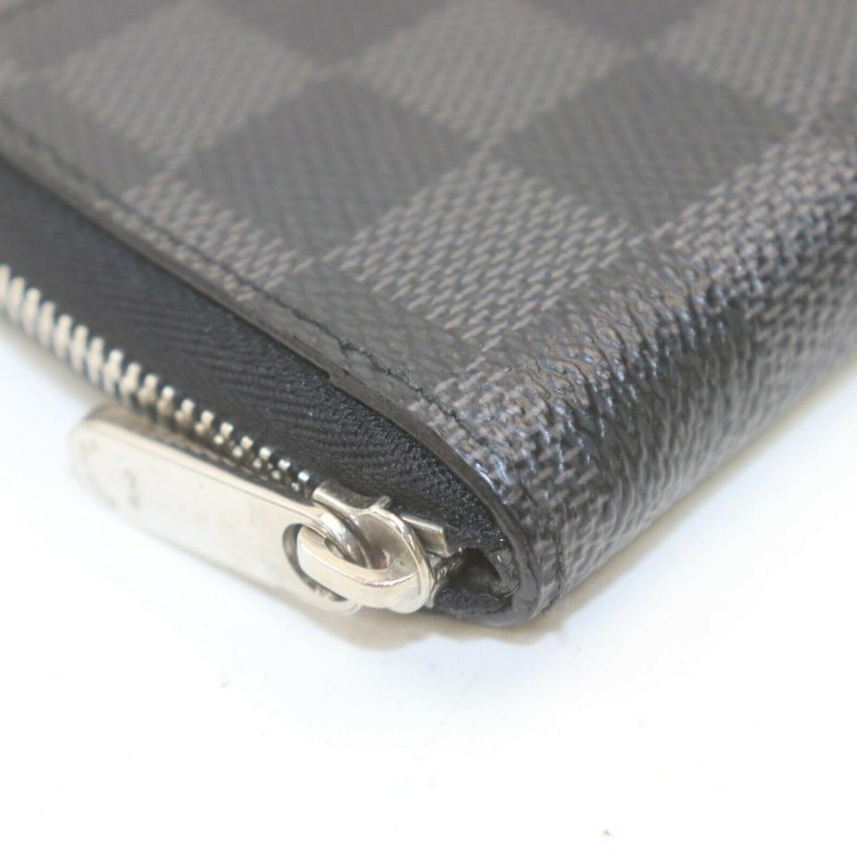 Damier Graphit Zippy Münze Brieftasche kompakte Reißverschluss um Handtasche 861782 im Angebot 4