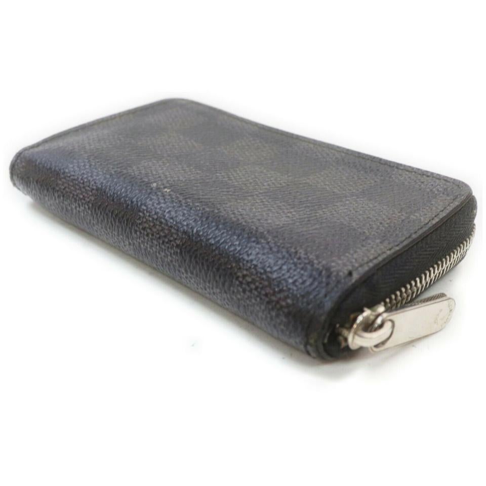 Black Louis Vuitton Damier Graphite Zippy Coin Wallet Zip Around Compact 861772 For Sale
