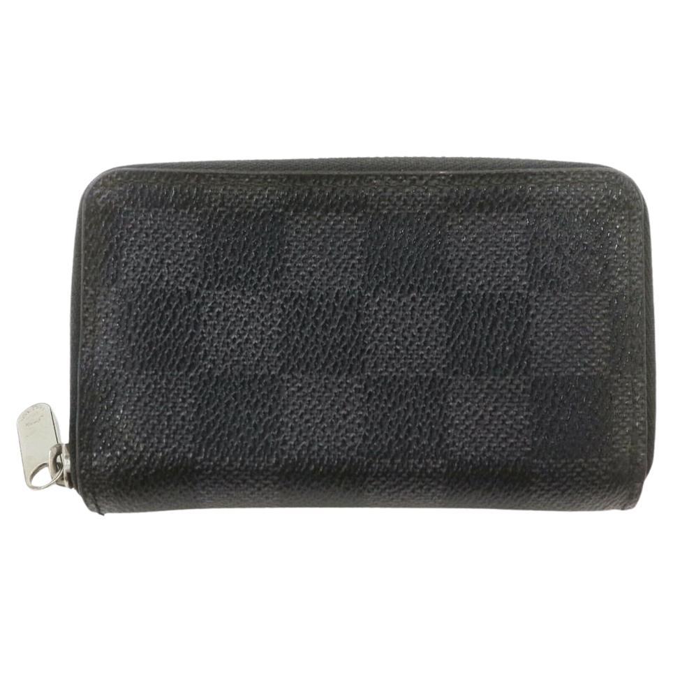 Louis Vuitton Damier Graphite Zippy Coin Wallet Zip Around Compact 861772 For Sale