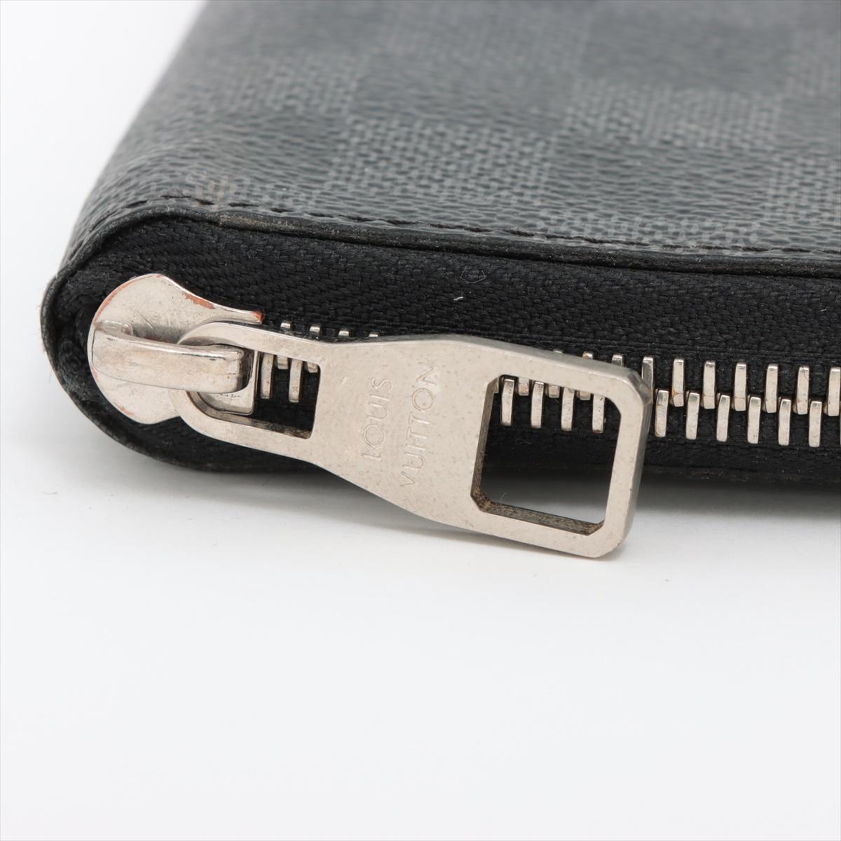 Louis Vuitton Damier Graphite Zippy Vertical Wallet For Sale 4