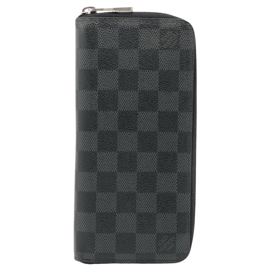 Louis Vuitton Damier Graphite Zippy Vertical Wallet For Sale
