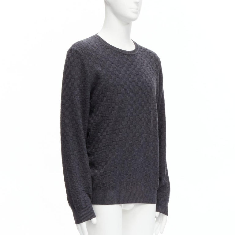Louis Vuitton LV Damier Wool Pullover, White, Xs