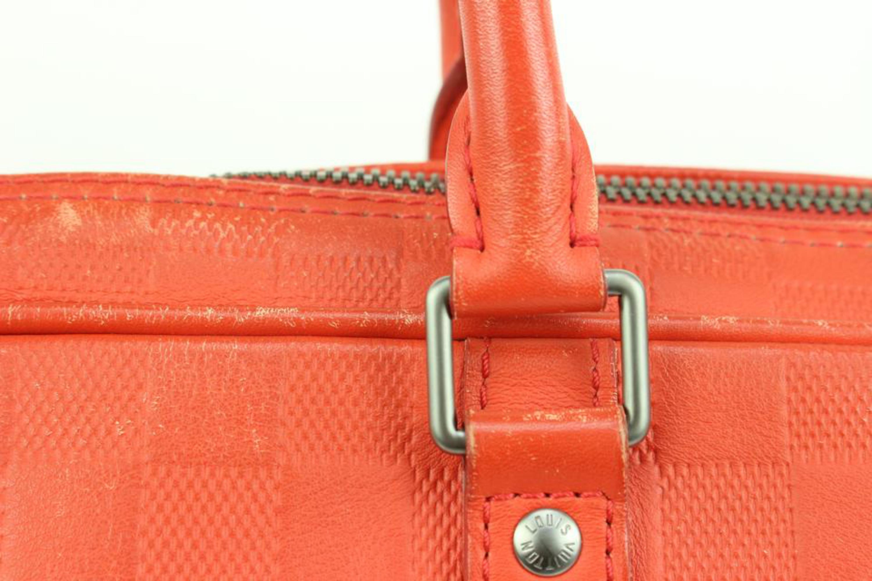 Louis Vuitton Damier Infini Fusion Red-Orange Porte Documents Voyage Briefcase 6