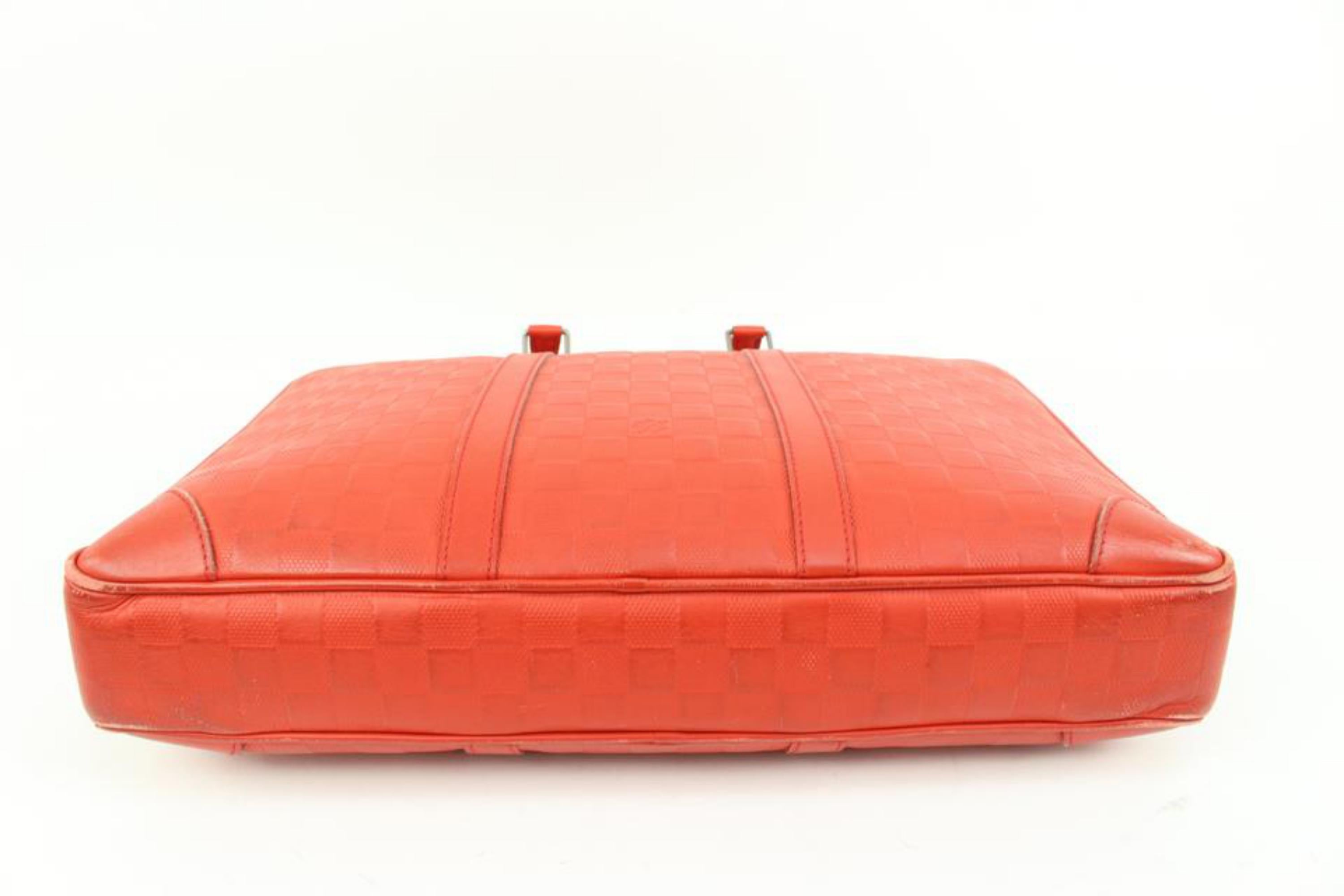 Louis Vuitton Damier Infini Fusion Red-Orange Porte Documents Voyage Briefcase 7