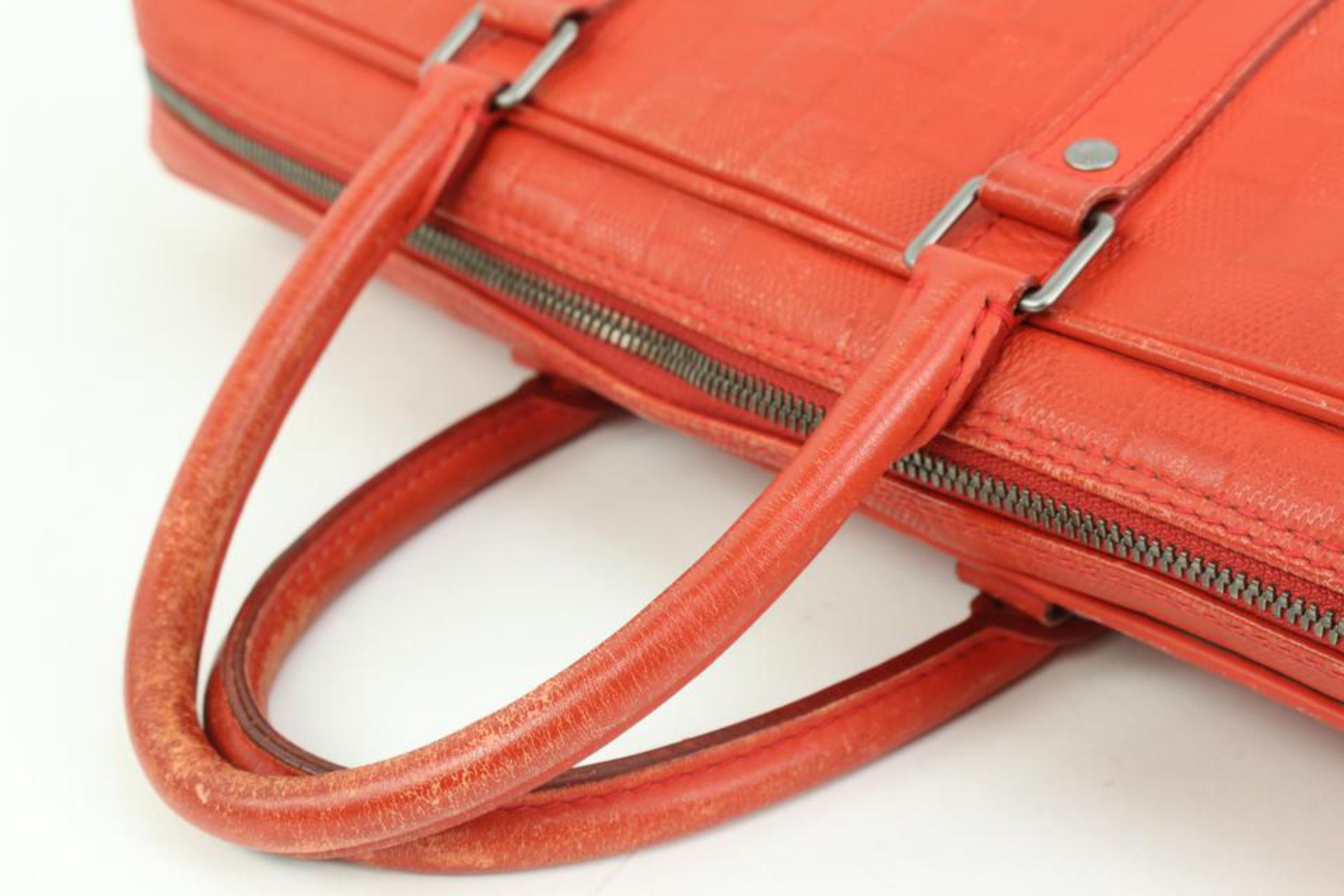 Louis Vuitton Damier Infini Fusion Red-Orange Porte Documents Voyage Briefcase 2