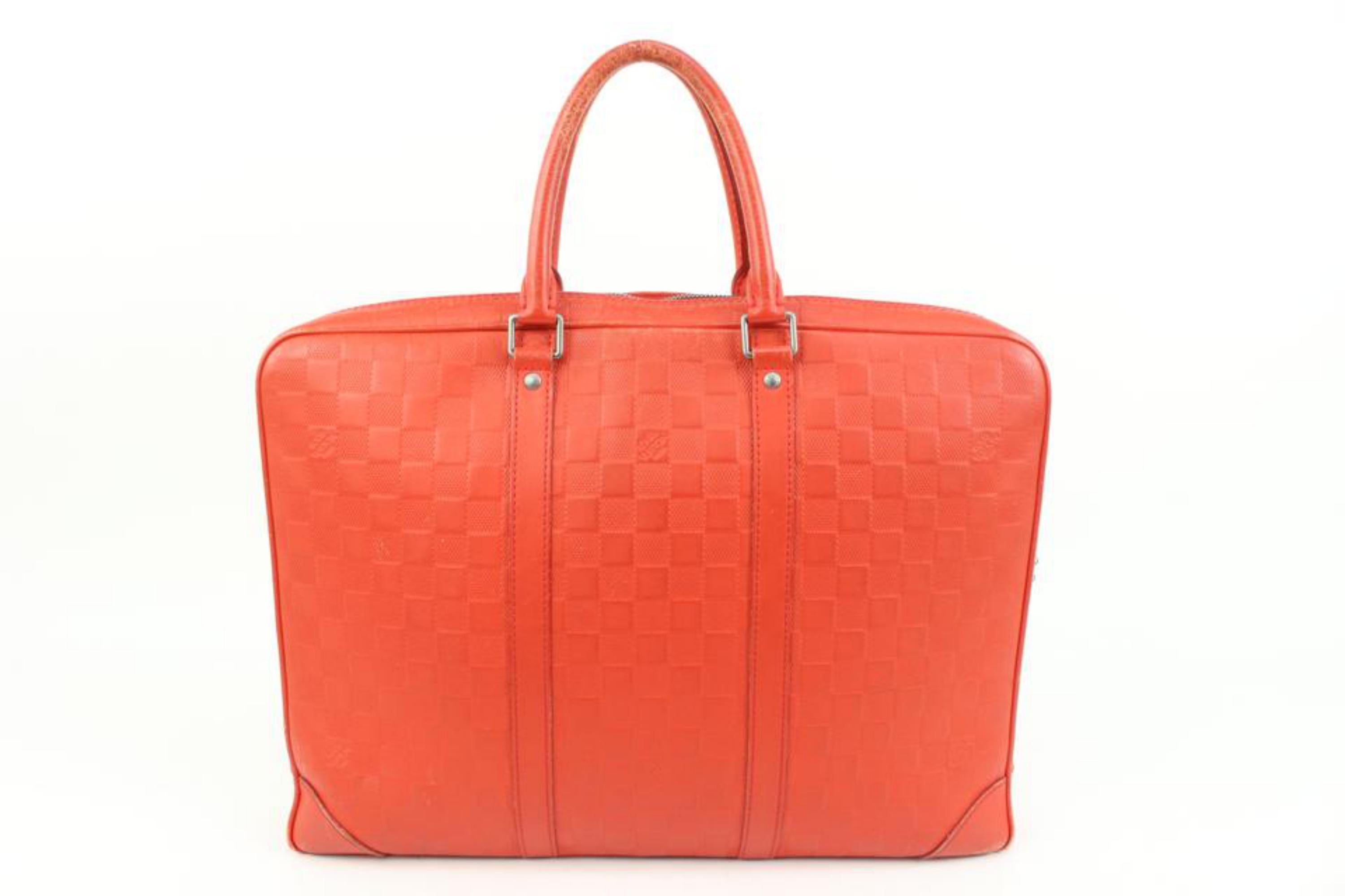 Louis Vuitton Damier Infini Fusion Red-Orange Porte Documents Voyage Briefcase 3