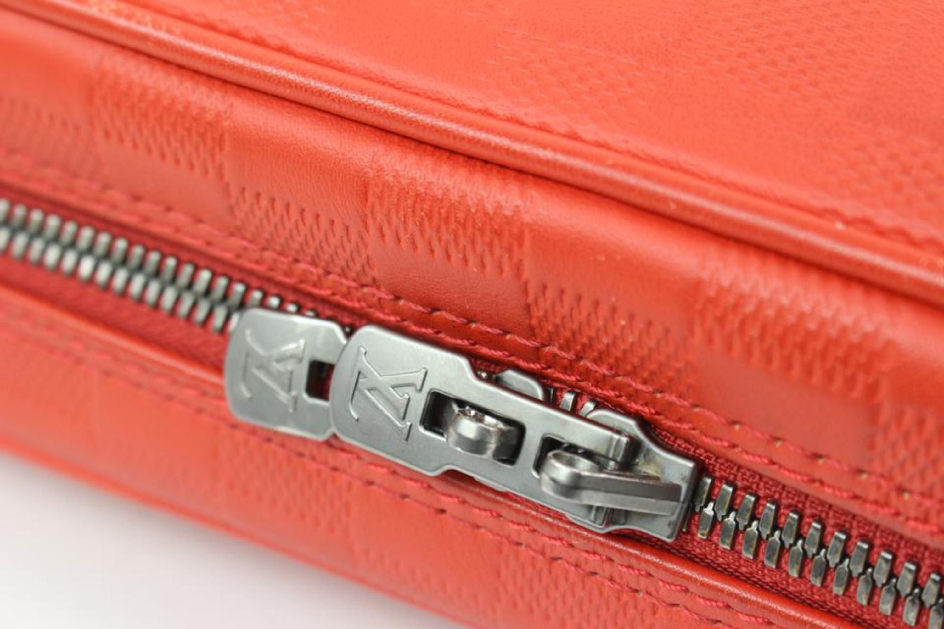 Louis Vuitton Damier Infini Fusion Red-Orange Porte Documents Voyage Briefcase 4