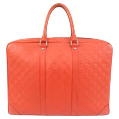 Louis Vuitton Damier Infini Fusion Red-Orange Porte Documents Voyage Briefcase 