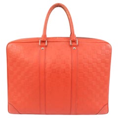 Louis Vuitton Damier Infini Fusion Red-Orange Porte Documents Voyage Briefcase