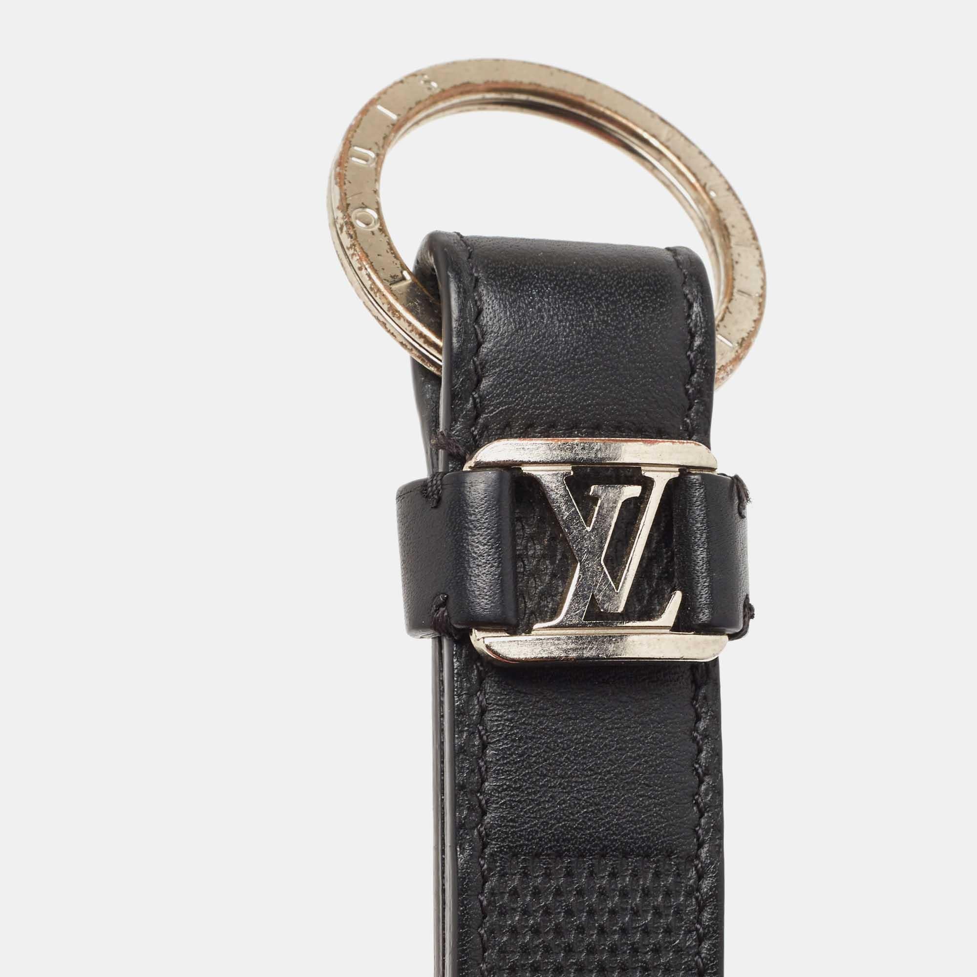 Black Louis Vuitton Damier Infini Leather LV Dragonne Key Holder