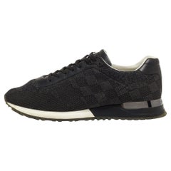 Louis Vuitton Damier Knit Fabric And Leder Run Away Low Top Turnschuhe Größe 41,5