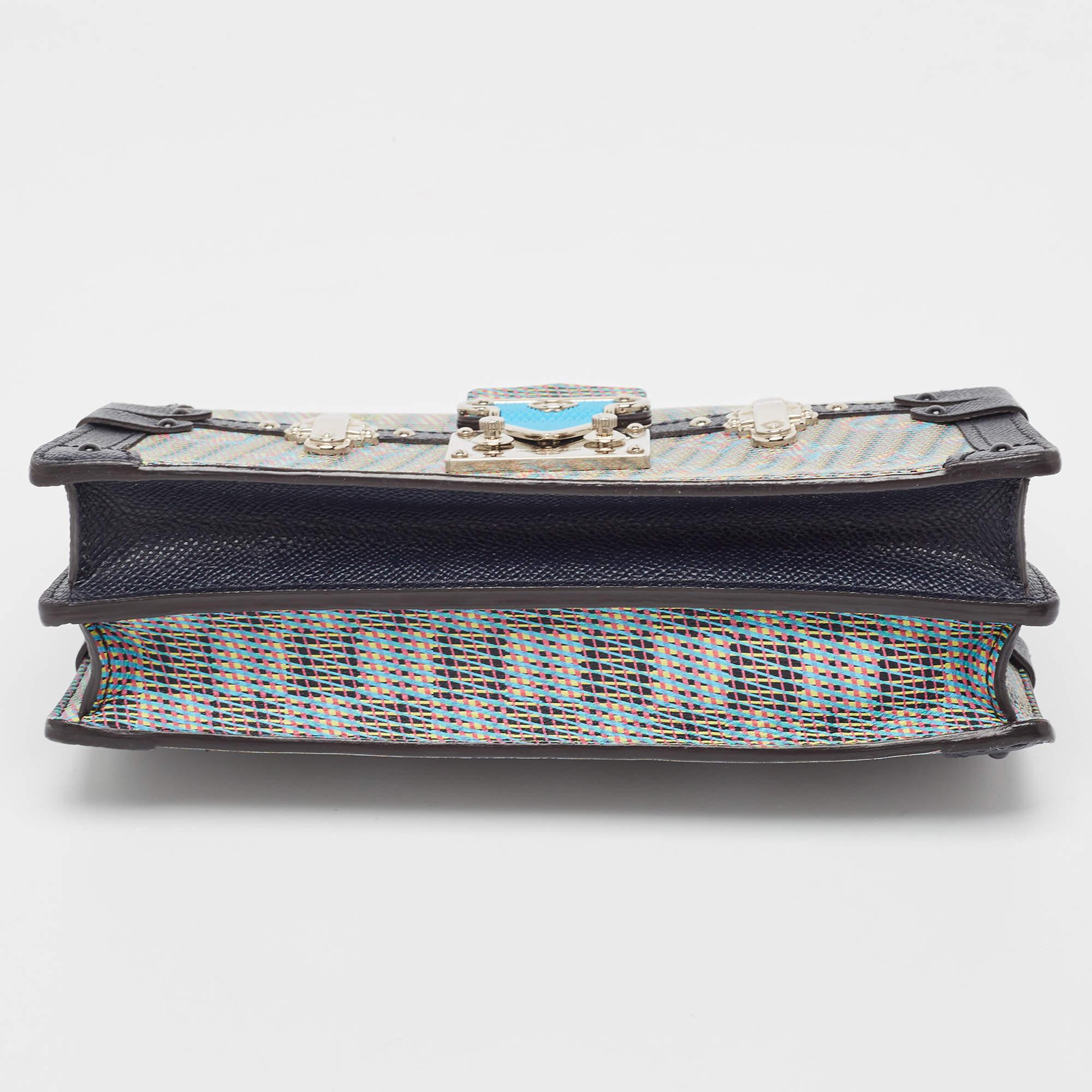 Louis Vuitton Damier Monogramm Segeltuch LV Pop Trunk Clutch Bag im Angebot 1