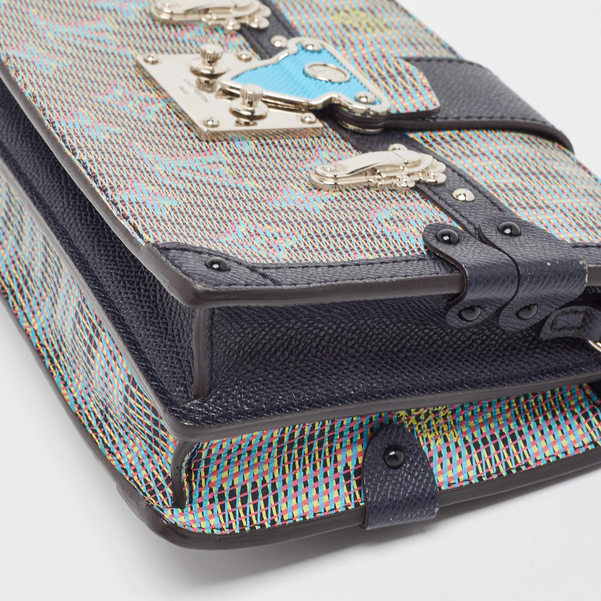 Louis Vuitton Damier Monogramm Segeltuch LV Pop Trunk Clutch Bag im Angebot 4