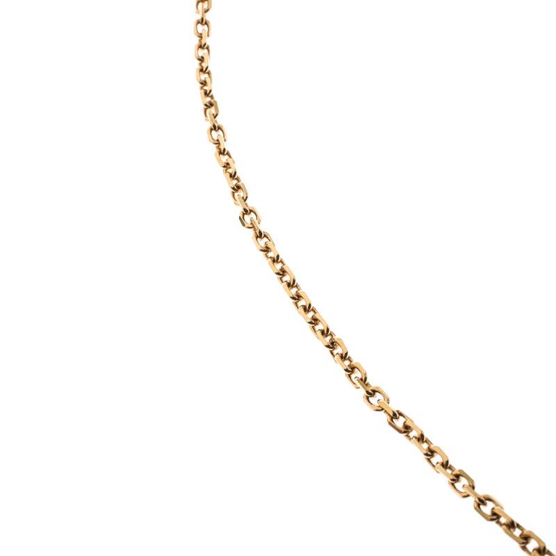 Louis Vuitton Damier Monogram Faux Pearl Gold Tone Chain Link Charm Necklace 1