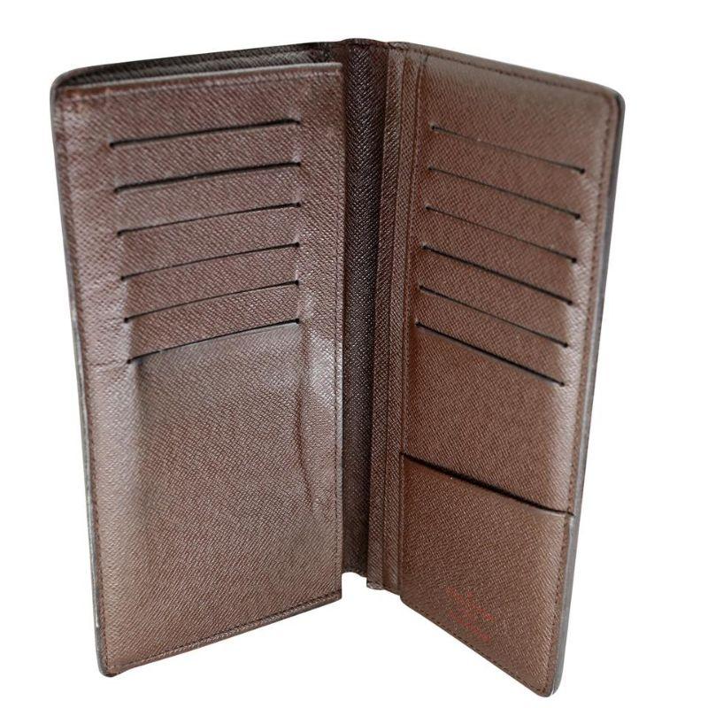 Brown Louis Vuitton Damier Monogram GM Travel Checkbook Wallet LV-1202P-0001 For Sale