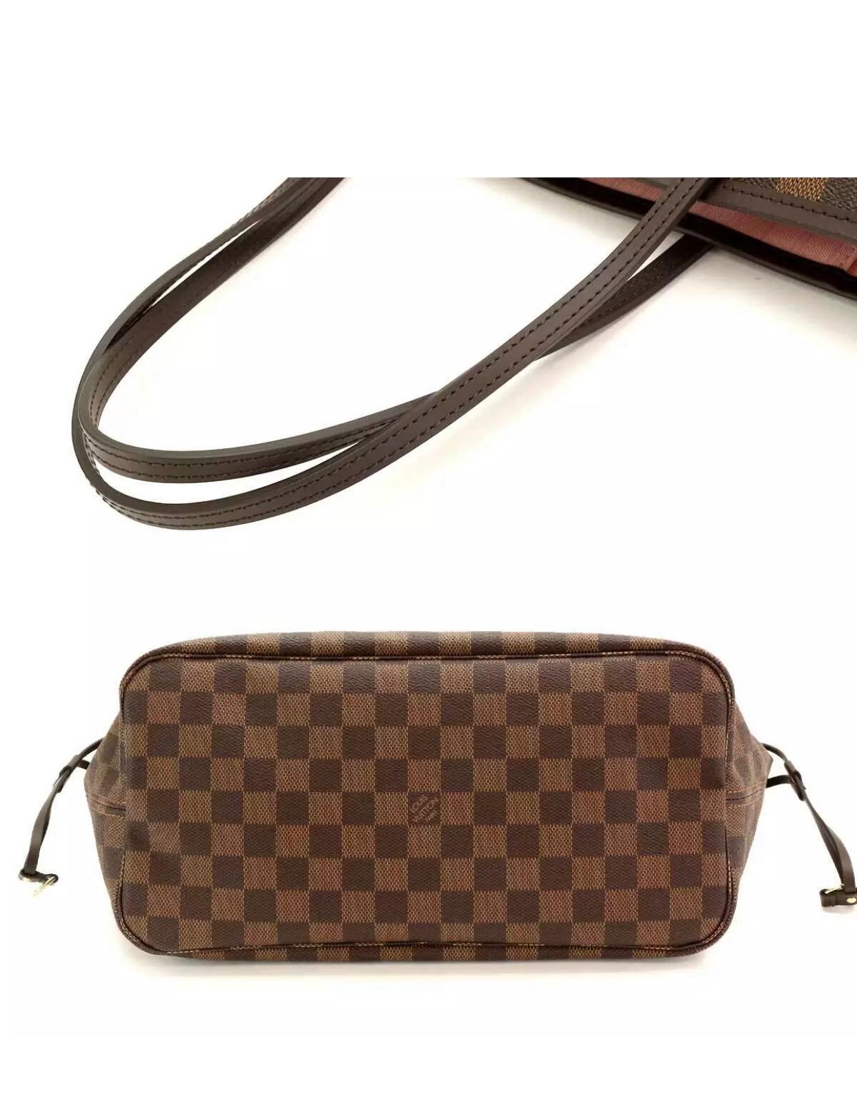 Brown LOUIS VUITTON Damier Neverfull MM Rose Ballerine N41603 with pouch And receipt