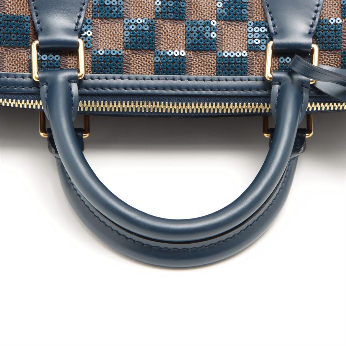 LOUIS VUITTON Damier Paillettes Speedy 30 with Navy Sequins  For Sale 2