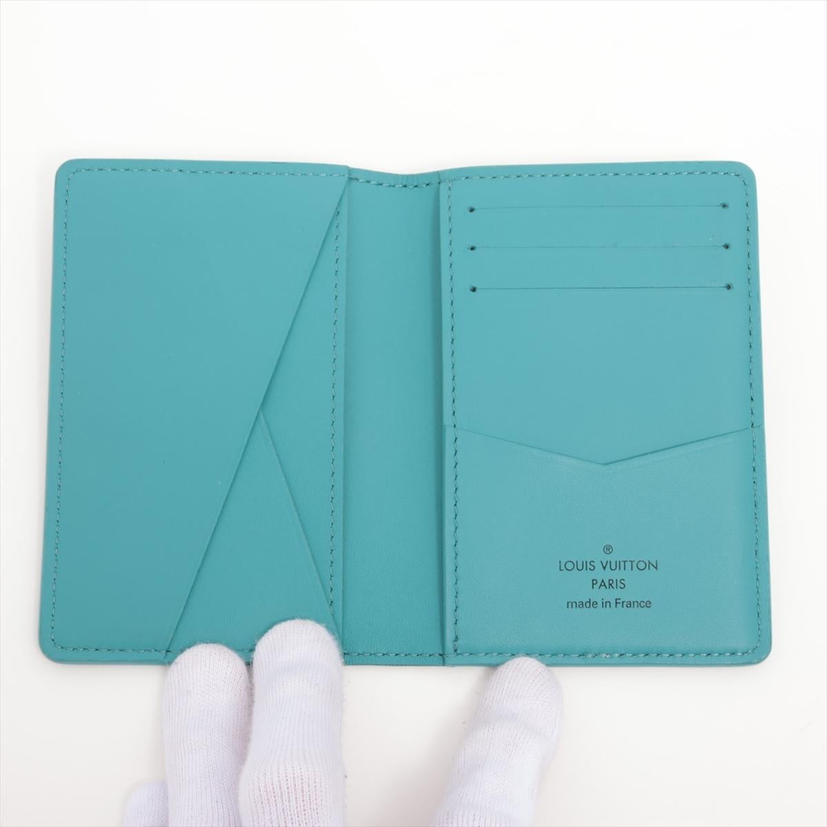Women's Louis Vuitton Damier Pocket Organizer Card Case Turquoise For Sale