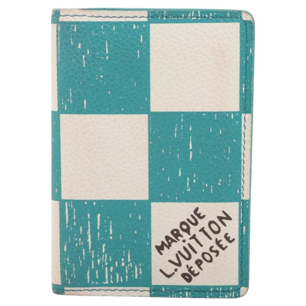 Louis Vuitton Damier Pocket Organizer Card Case Turquoise For Sale