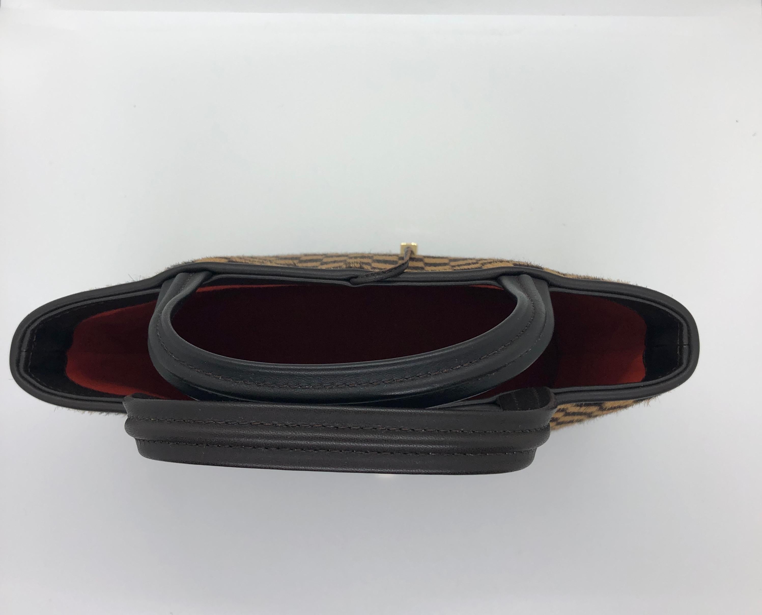 Louis Vuitton Damier Sauvage Impala Tote Handbag of Brown & Tan Pony Hair   3